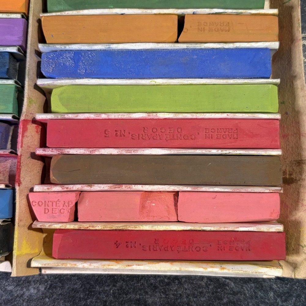 Vintage Conte‎ Carres Decor 24 Pastels Colors VHTF Complete - Picture 5 of 13